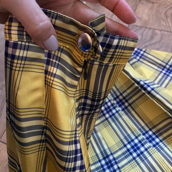 Sugar Thrillz Dolls Kill Frenemies Forever Plaid Skirt Yellow Plaid Clueless M - Picture 6 of 8